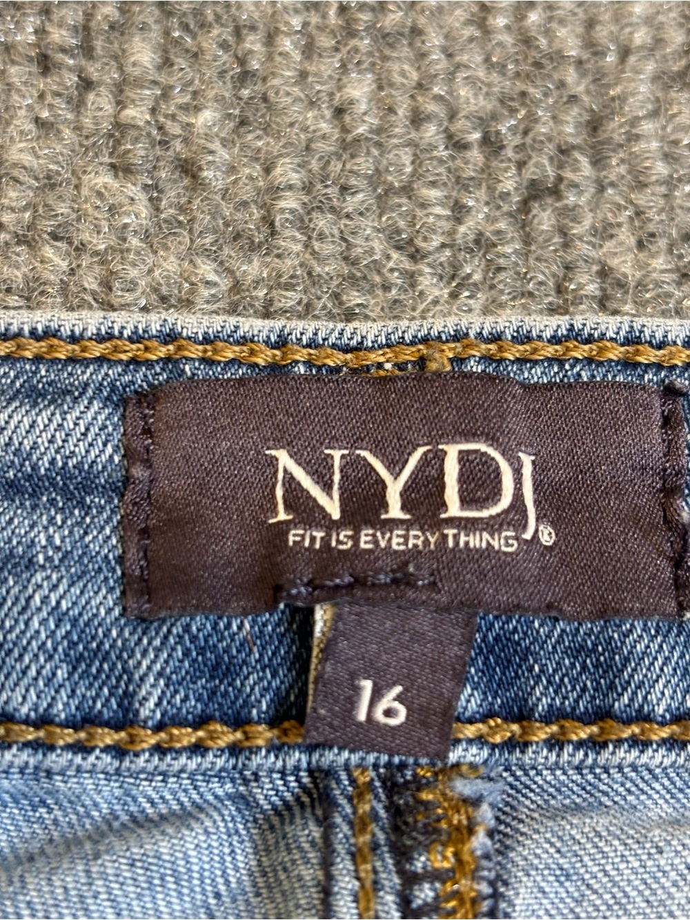 NYDJ Teresa Wide Leg Crop Jeans Womens 16 Blue Oasis Lift Tuck High Rise - Picture 5 of 15